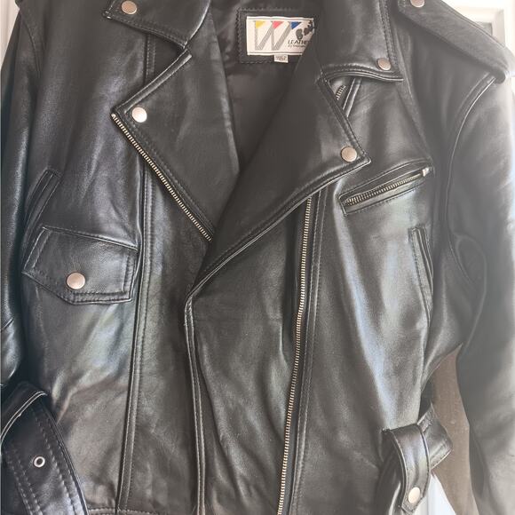 Wilsons Women's Leather Jacket Large Vintage Excellent Condition Moto Biker - Picture 3 of 9